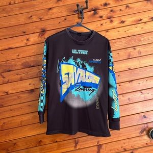 BMX motocross long sleeve graphic black shirt